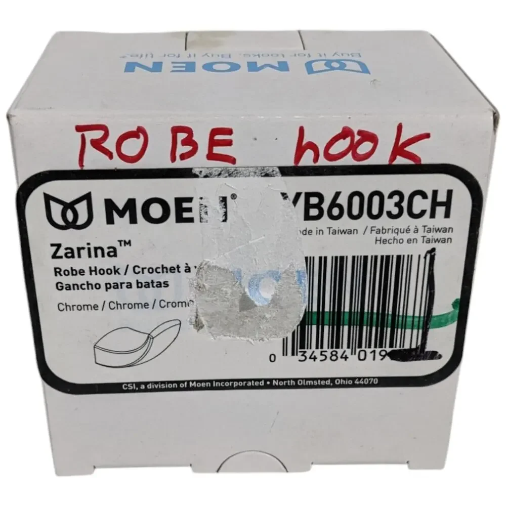 Chrome MOEN Sturdy Robe Hook Zarina Towel Holder Bathroom YB6003CH
